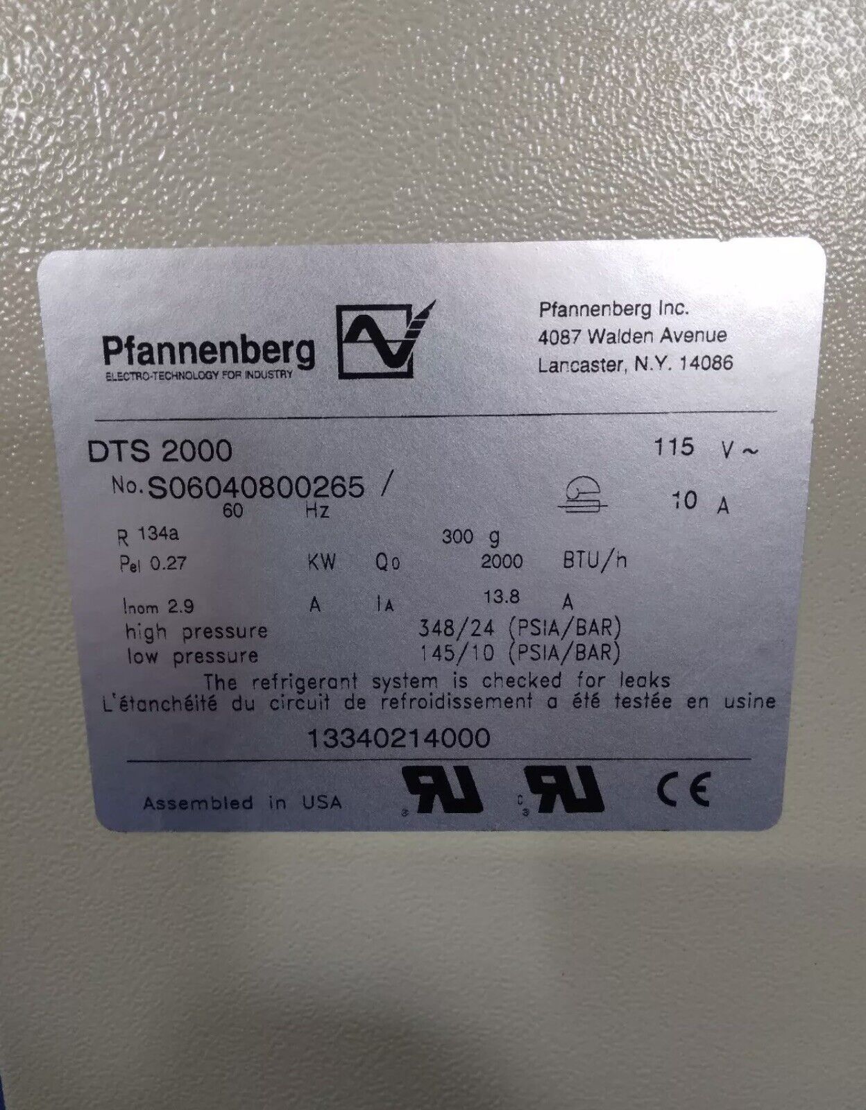 Pfannenberg DTS 2000 SC Cooling Unit