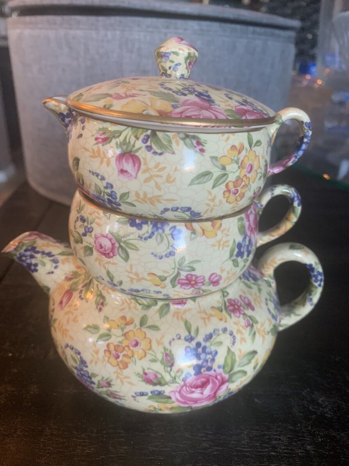 CYBER MONDAY ***** James Kent Chintz Stacking Teapot For One