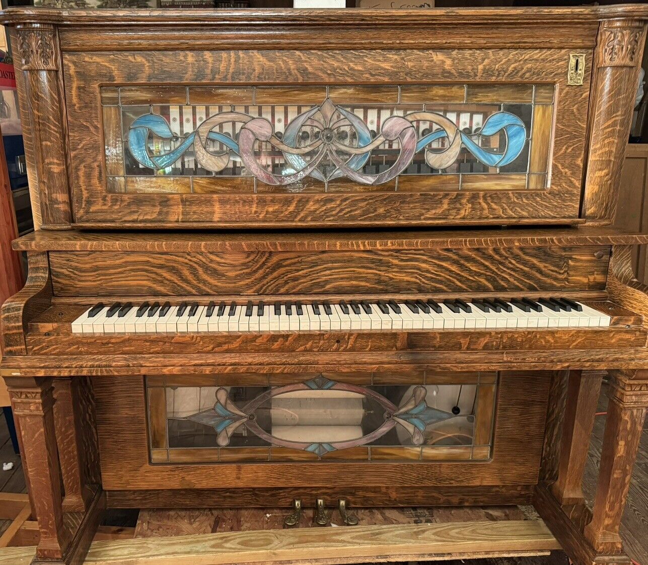 Vintage Player Piano Or Pianolo Pneumatic Self Playing Piano Will Ship