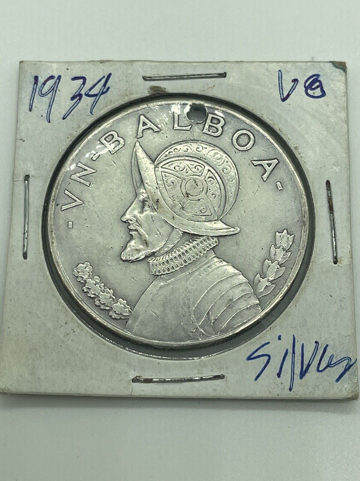 1934 Panama Balboa Silver Coin Has Hole