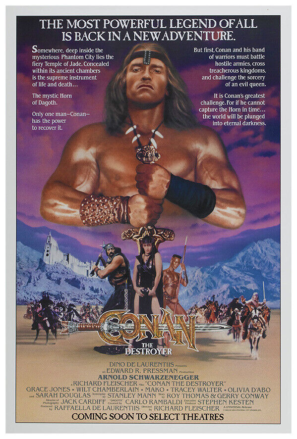 Conan the Destroyer - Movie Poster - Arnold Schwarzenegger - Teaser