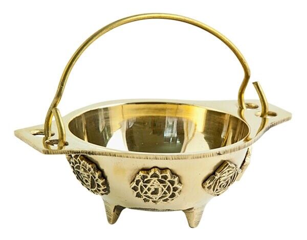 Bowl Brass Cauldron 7 Chakra 3\