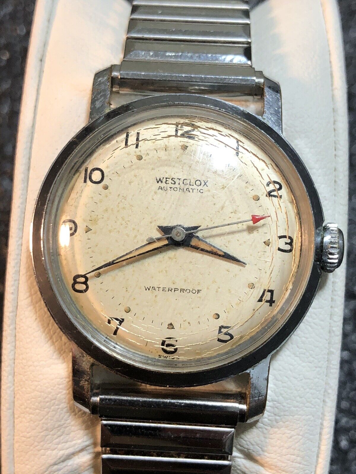 Vintage Westclox Swiss Made Automatic Self-Winding Mechanical Watch Runs