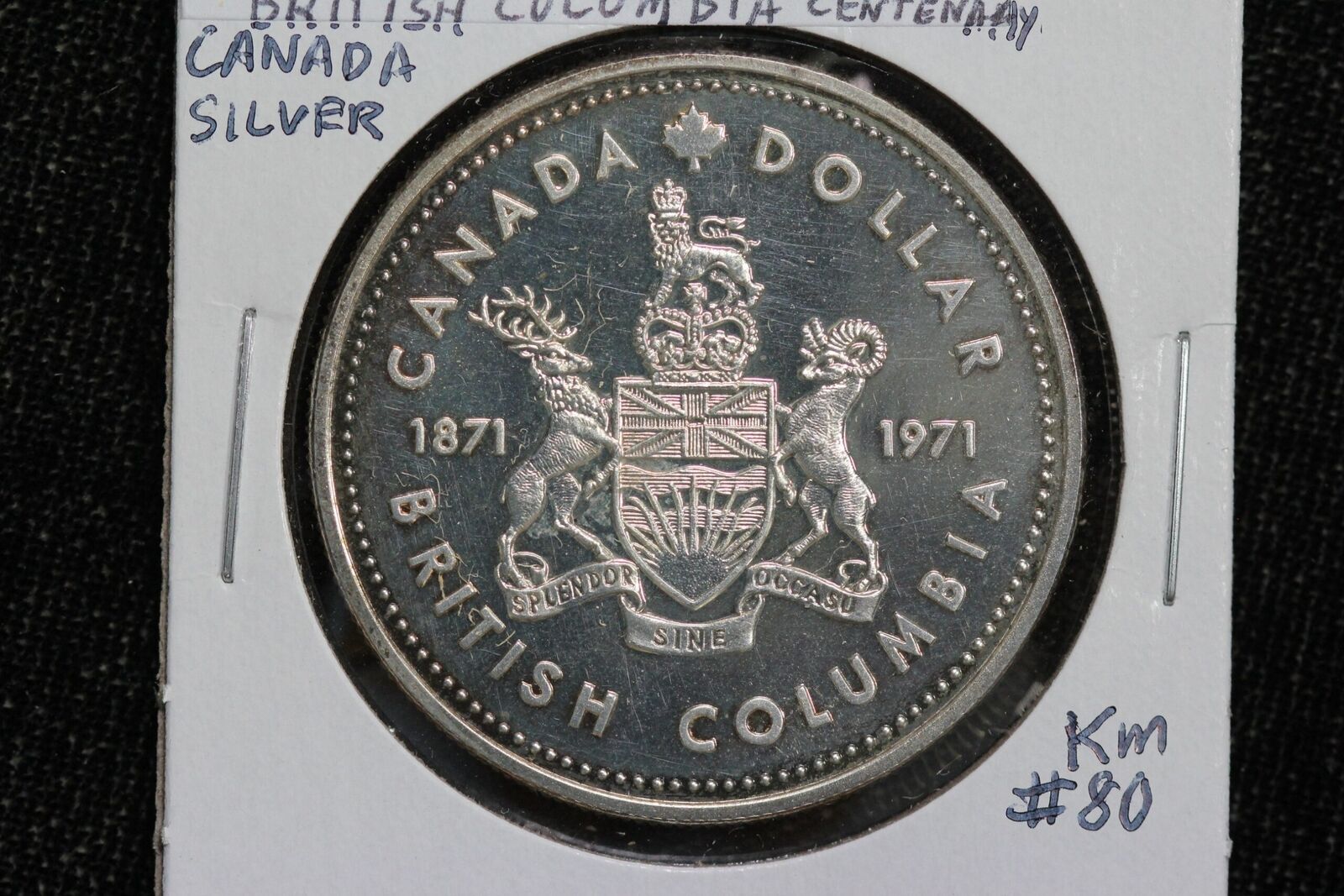 1871 1971 British Columbia Centennial Commemorative Canada Silver Dollar 4VZA
