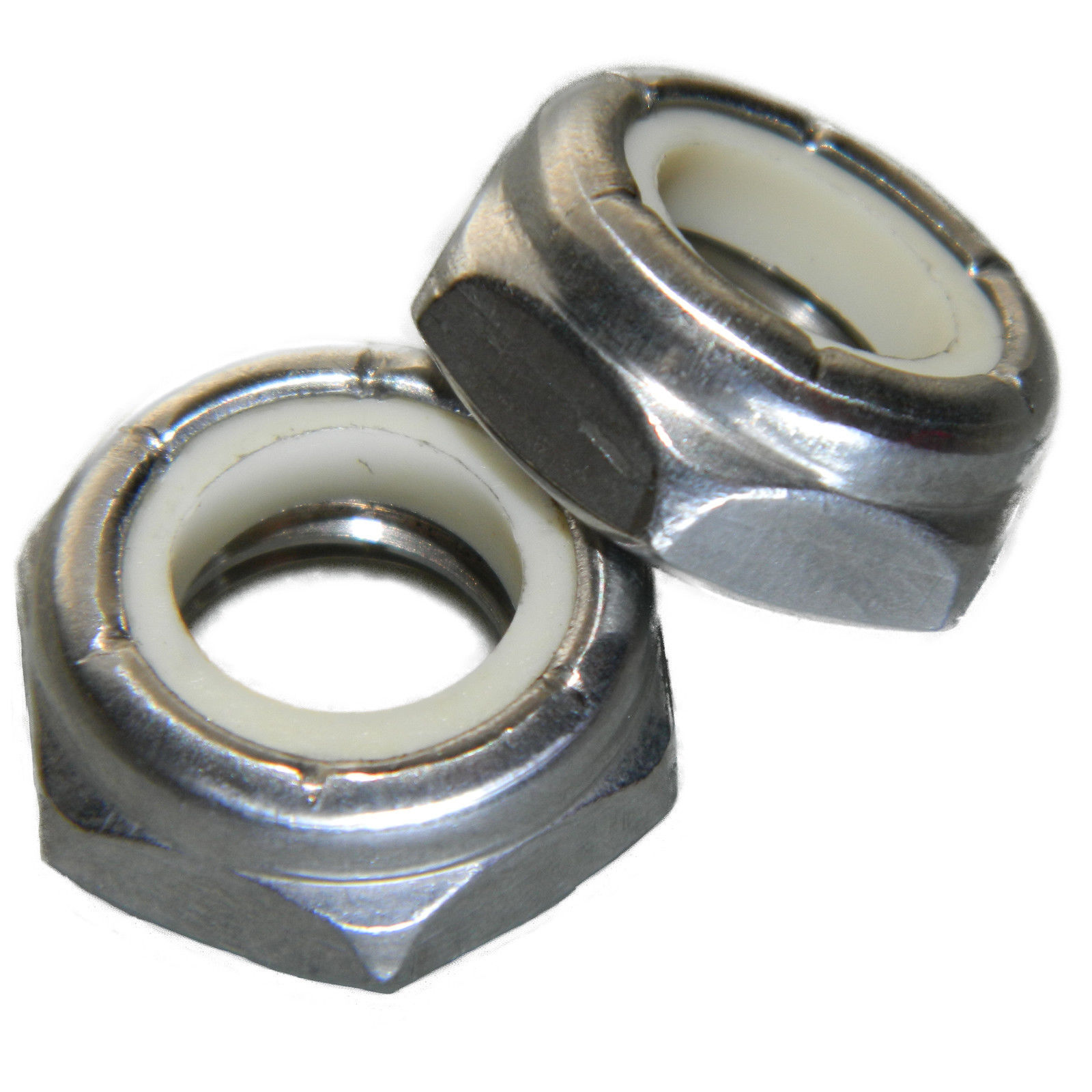 1/4-20 Jam Hex Nuts, Stainless Steel 18-8, Nylon Locking, Qty 25