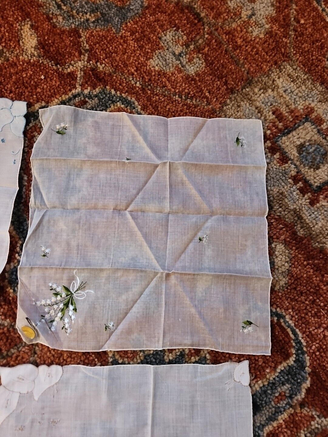 Vintage Bridal Embroidered Wedding Handkerchief Madeira 14750 14.5x14.5 Cocktail