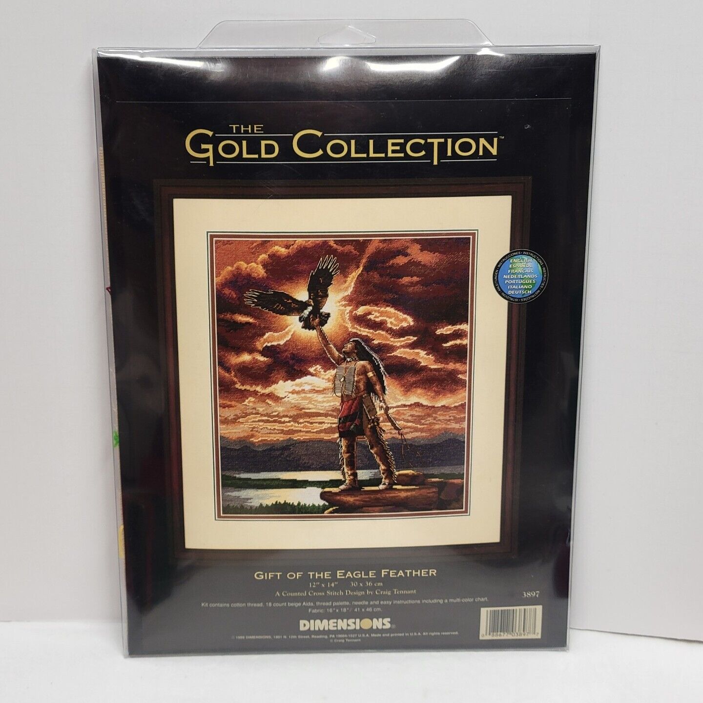 New Dimensions Gold Collection GIFT OF THE EAGLE FEATHER Cross Stitch Kit #3897