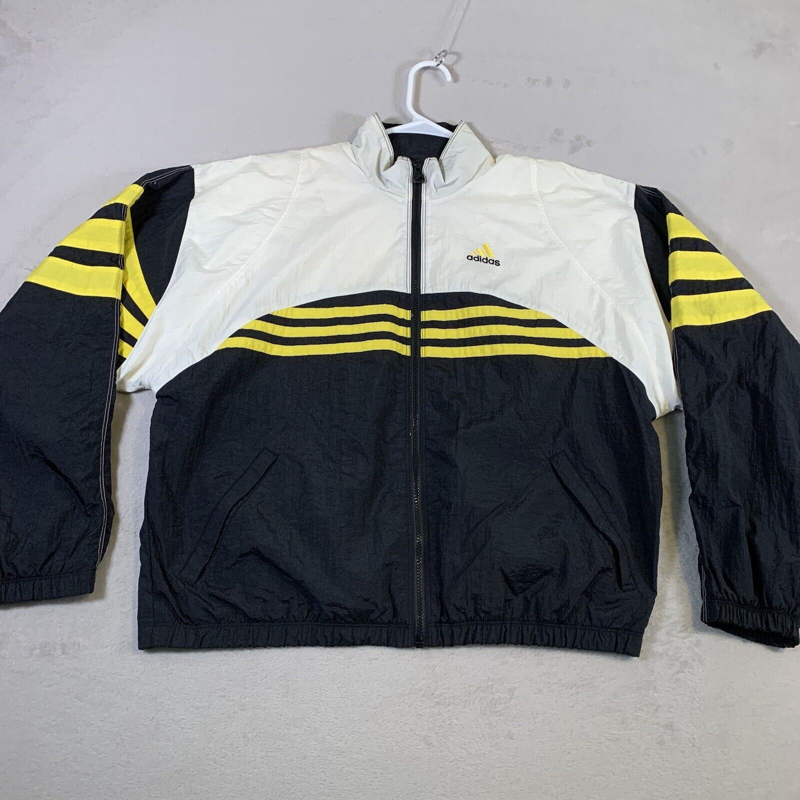 Vintage 90s Adidas Jacket Mens Large Full Zip Y2K Chill Vibes Nylon Outdoors U57