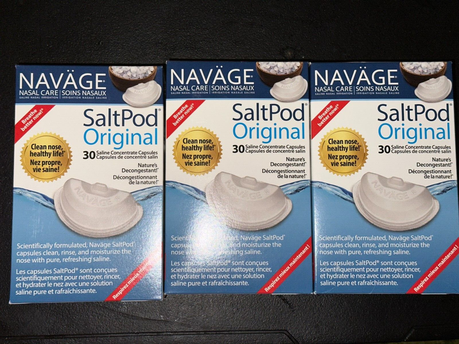 ✳️NAVAGE Original Saltpods Three Pack 3 Original Ssltpod 30 Packs 90 Saltpods✳️
