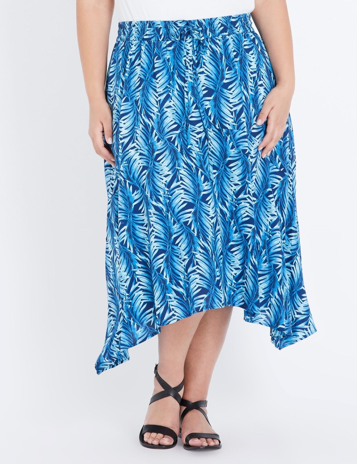 Plus Size - Womens Skirts - Midi - Summer - Blue - Casual Fashion | AUTOGRAPH