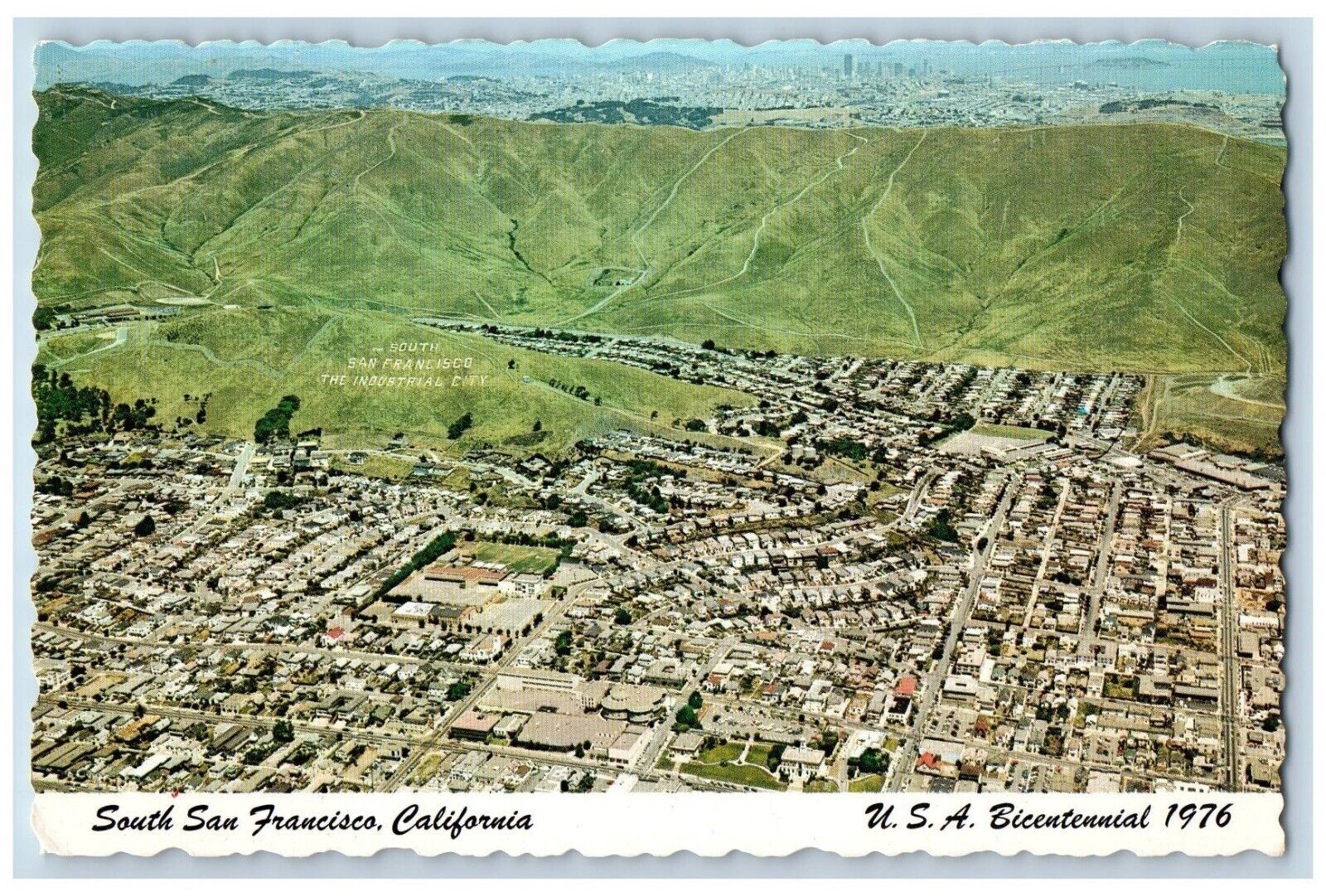 San Francisco California Postcard Suburban Towns Peninsula c1960 Vintage Antique