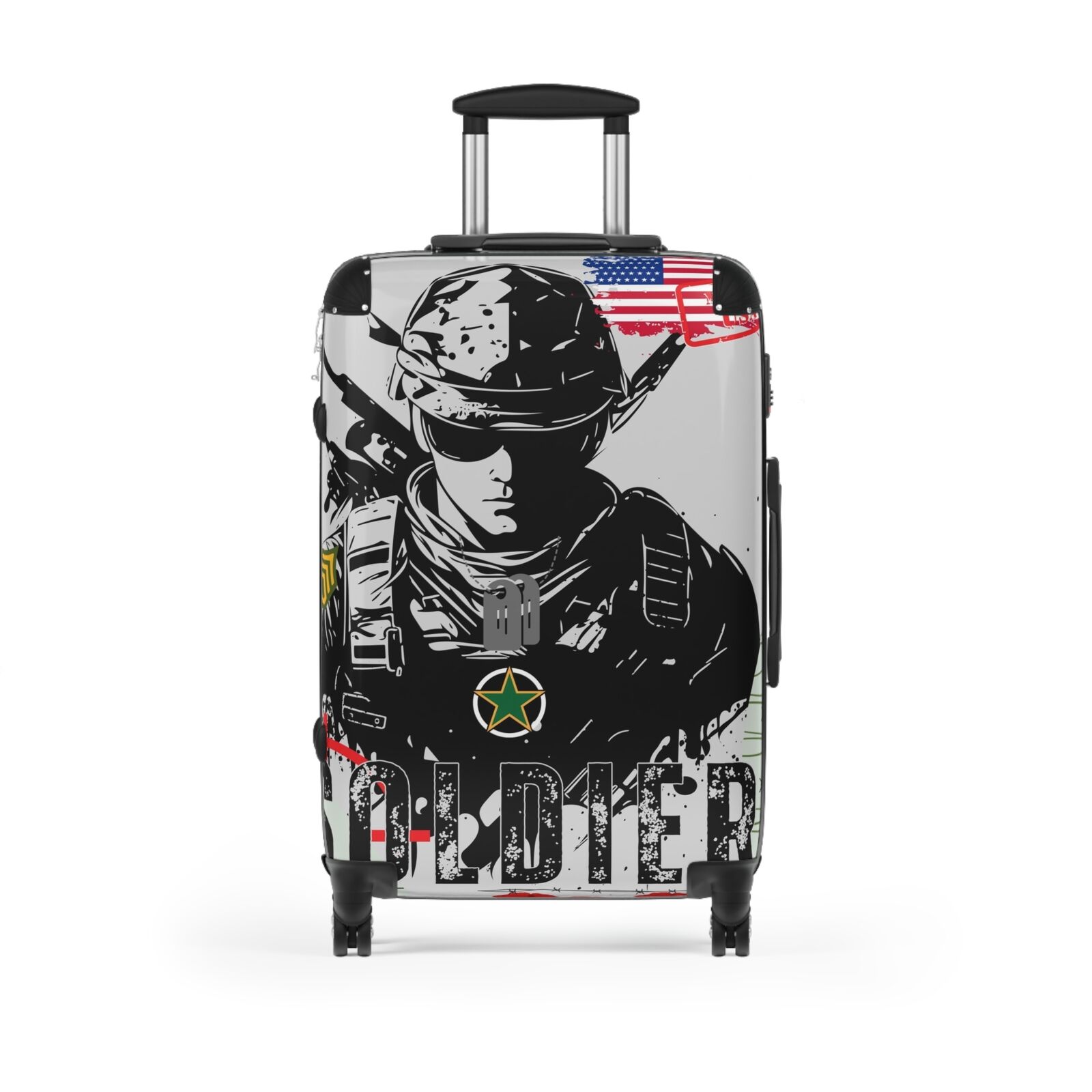 soldier design drawing army tough man Suitcase war concept war original luggage