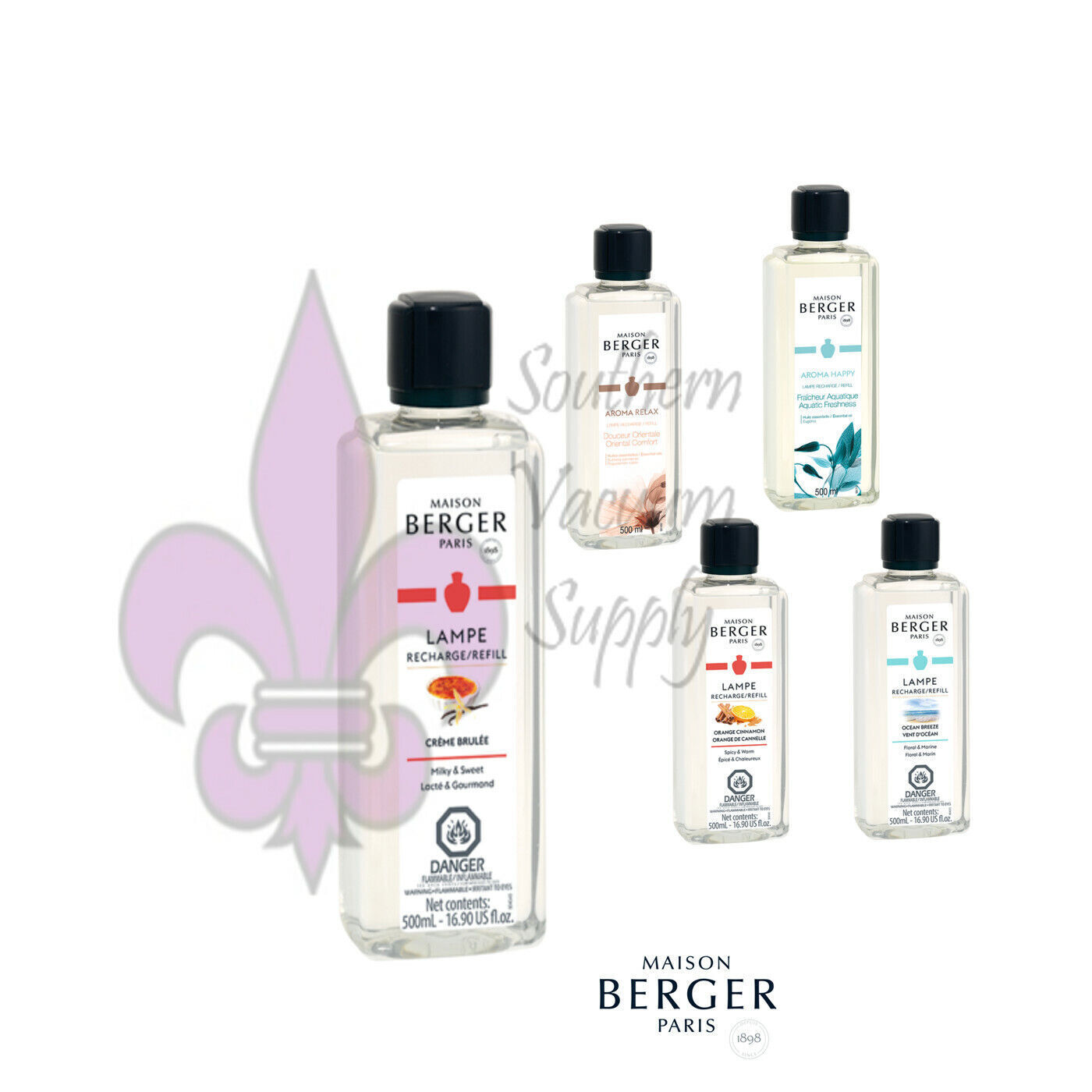 Pack Of 3 Lampe Berger/Maison Berger Fragrance Oils, 500ml Each