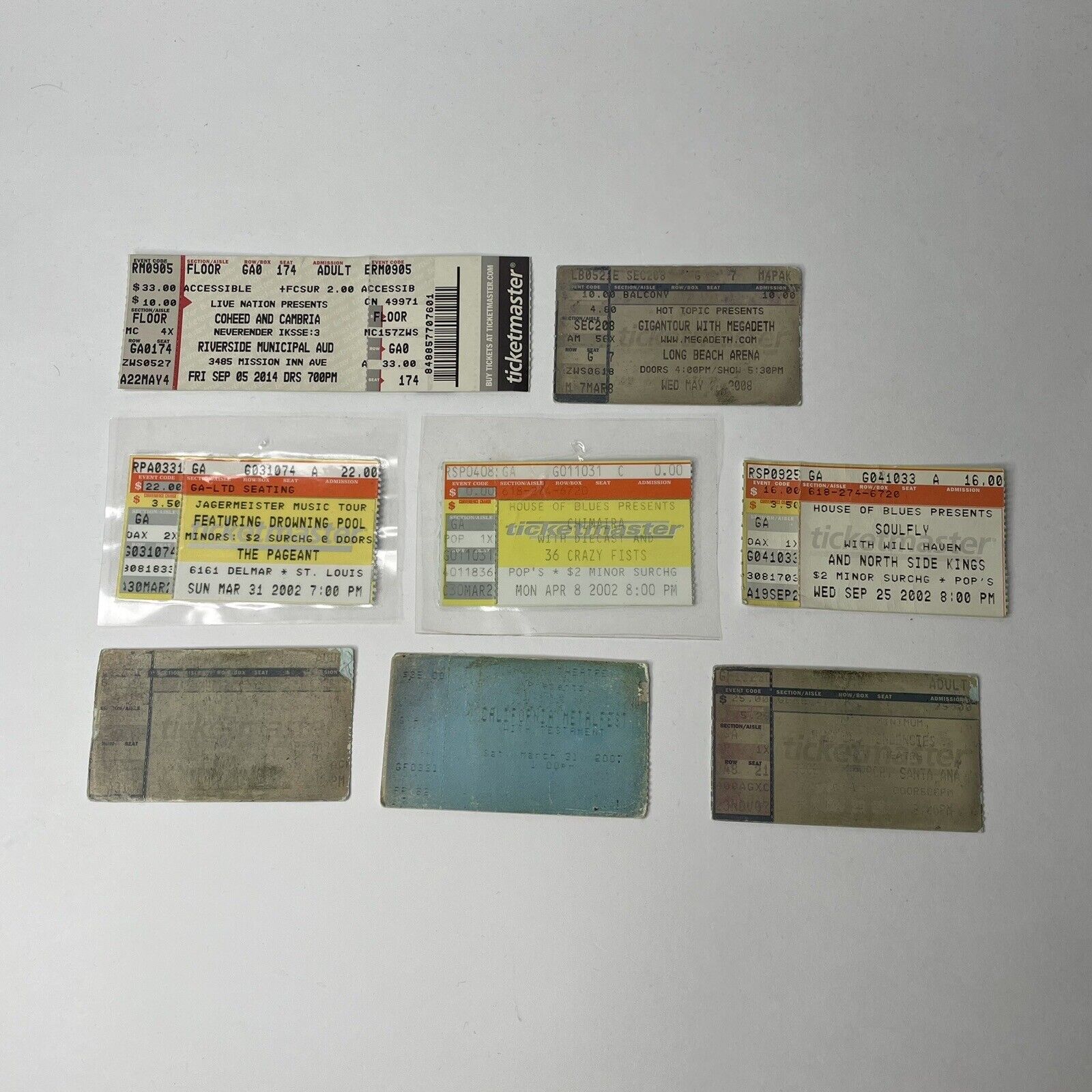 Large Lot Of Early 2000s/2010s Ticket Stubs Nu Metal Heavy Metal Chimaira💥🤘