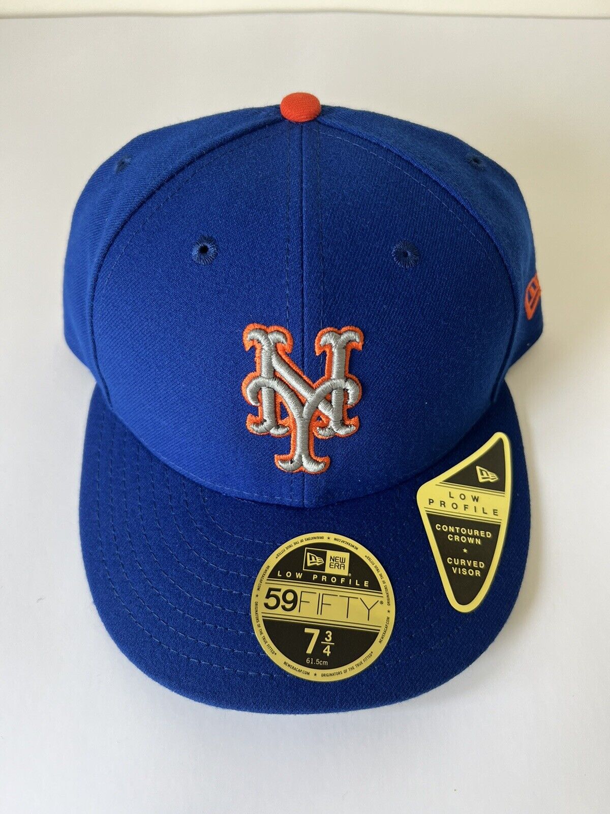New York Mets New Era 59Fifty Fitted Authentic Hat Men 7 3/4 Blue Polyester MLB