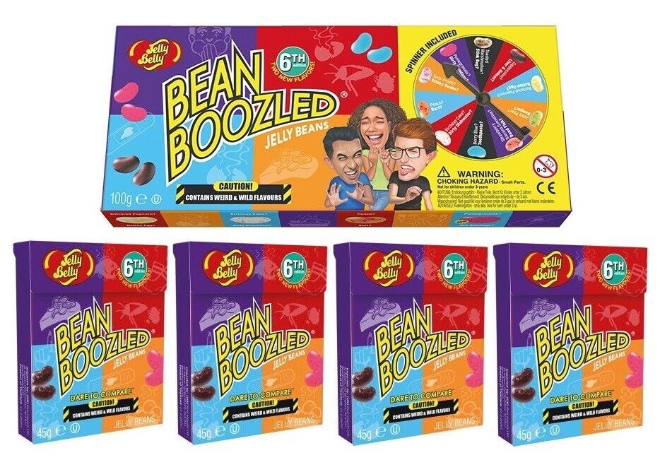 Jelly Belly Bean Boozled 6th Edition 100g With Spinner Set & 4 Packs 45g Refill