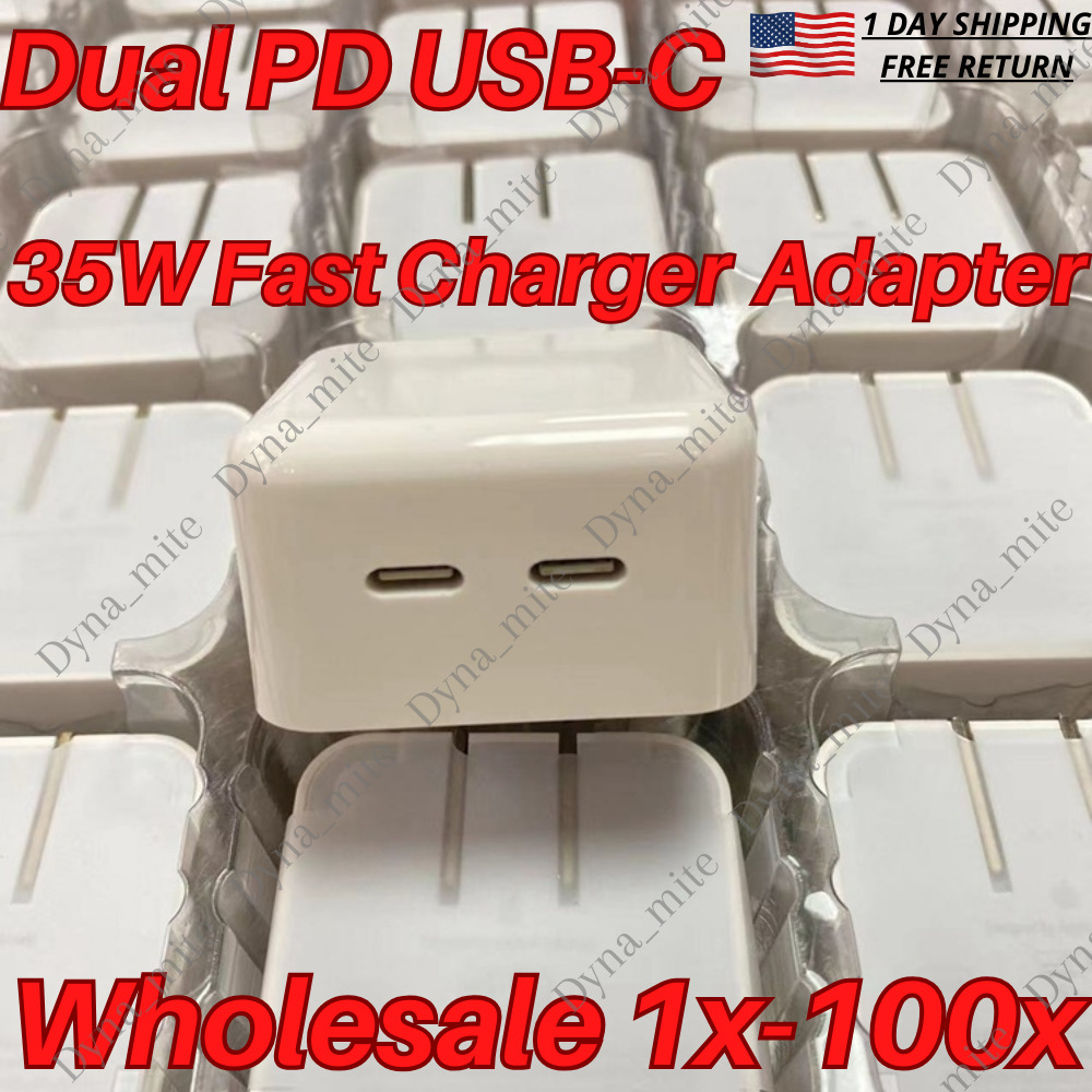 35W Dual USB-C PD Fast Charger Type C Power Adapter For iPhone iPad Macbook Lot