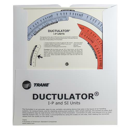 Trane TD1 Ductulator with Sleeve, Duct Sizing Calculator