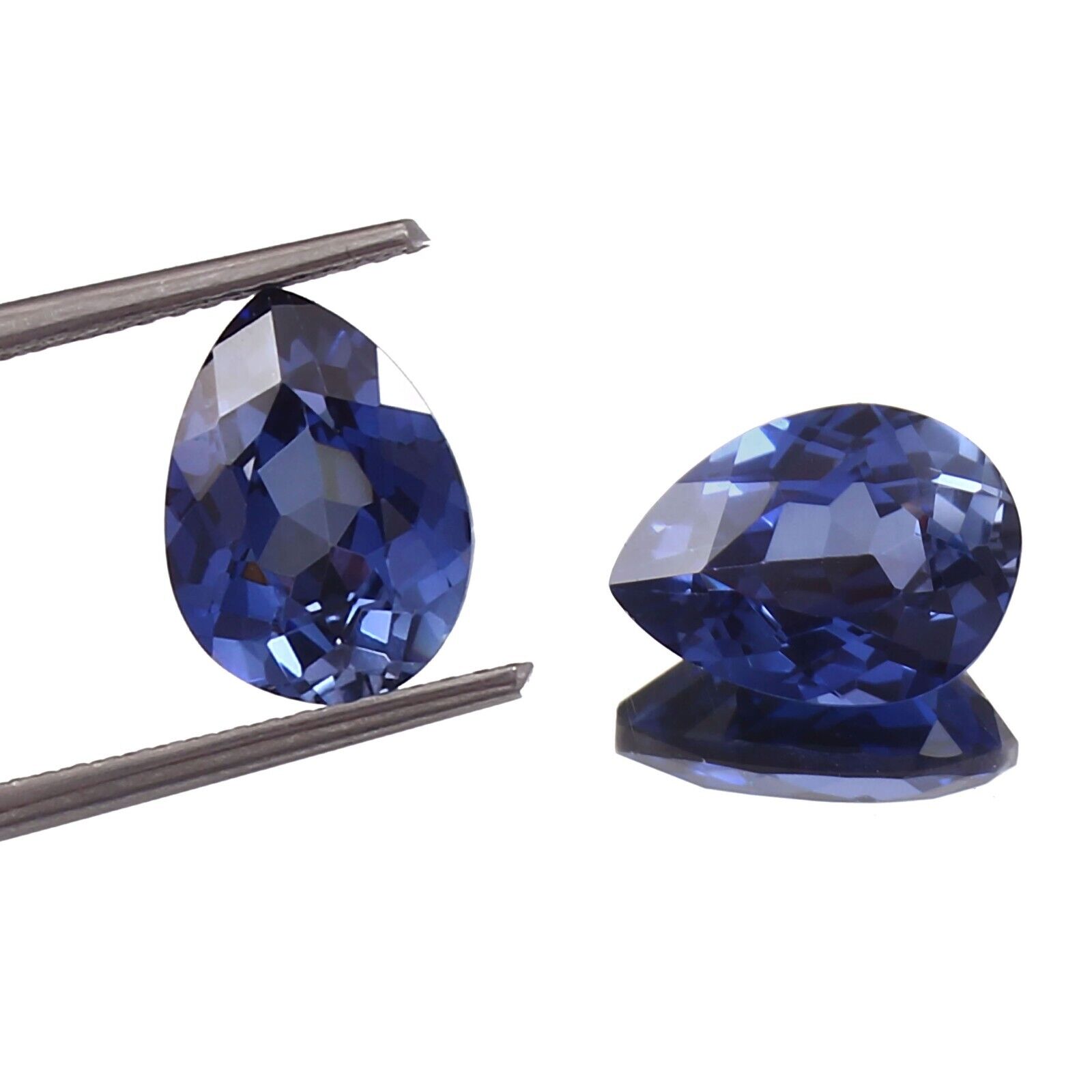 14 x 12 MM Natural Ceylon Blue Sapphire Pear Cut Loose Gemstone Matching Pair