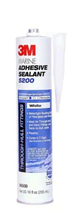 1 Brand New  Sealed Tube 3M 10 Oz. White  Marine Adhesive Sealant 5200 06500 