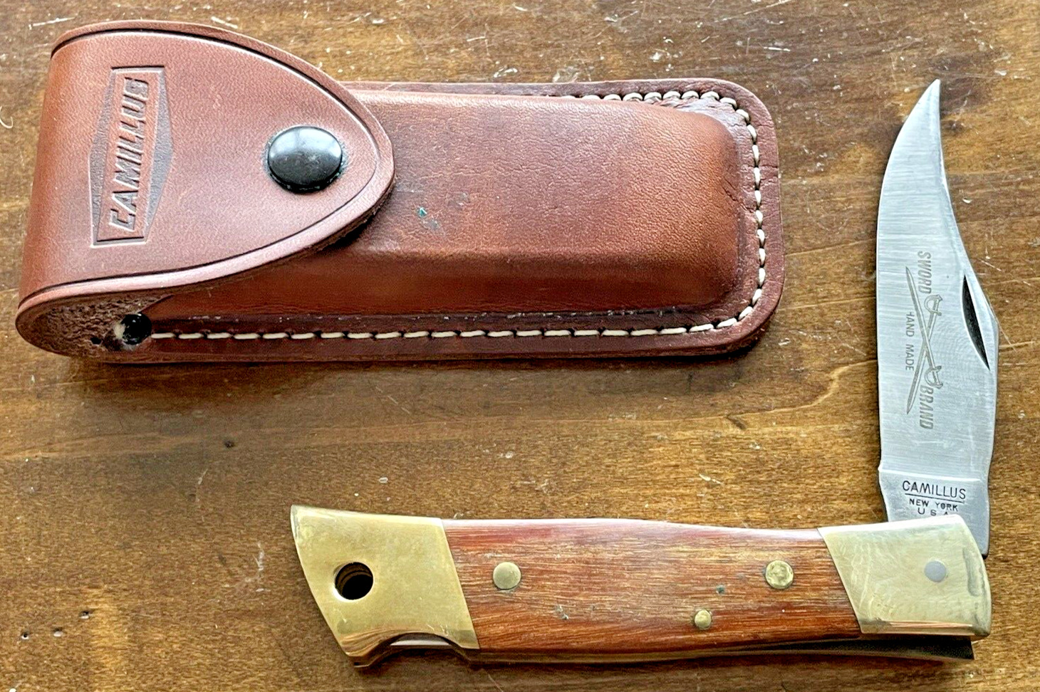 Vintage Camillus No. 4 Sword Brand Handmade Lockback Knife W/ Sheath--615.24