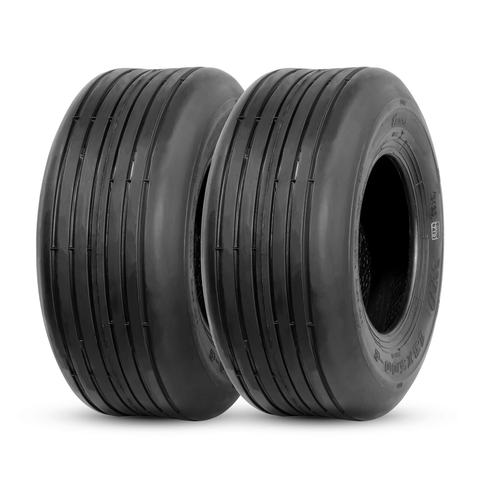 Set Of 2 13x5.00-6 Lawn Mower Tires 4Ply 13x5.0-6 Turf Friendly Tractor Tubeless