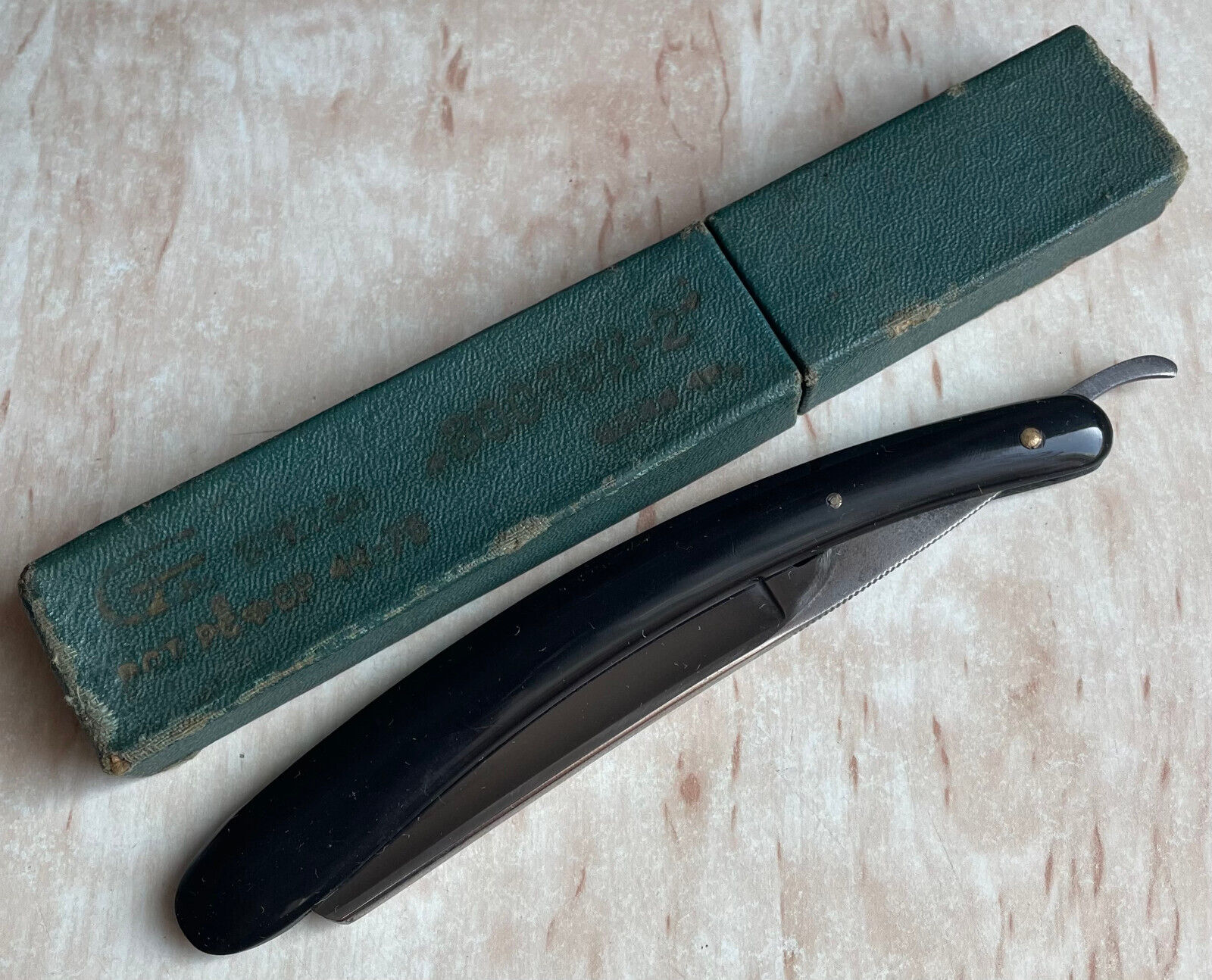 Vintage PRIMA QUALITAT AEVOS EUGEN HOPPE Solingen straight razor made in Germany