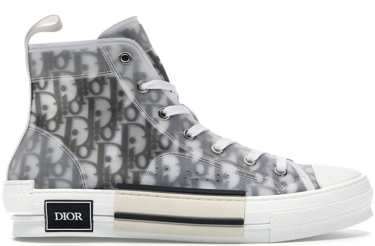 DIOR Men’s B23 Logo Oblique Canvas High Top Sneakers White 42 / 9 US $1200+ NEW