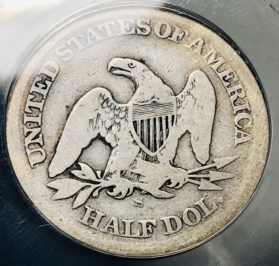 1864 S Seated Liberty Half Dollar 50C CIVIL WAR ANACS G4 Silver US Coin CC21750