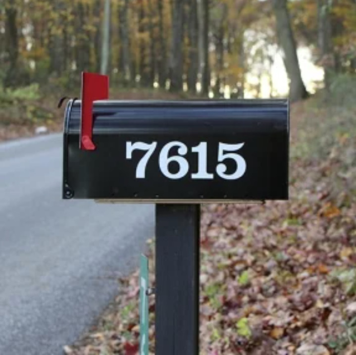 SET OF 2 Custom Mailbox Numbers Vinyl Decals / Stickers - Choose Size & Color