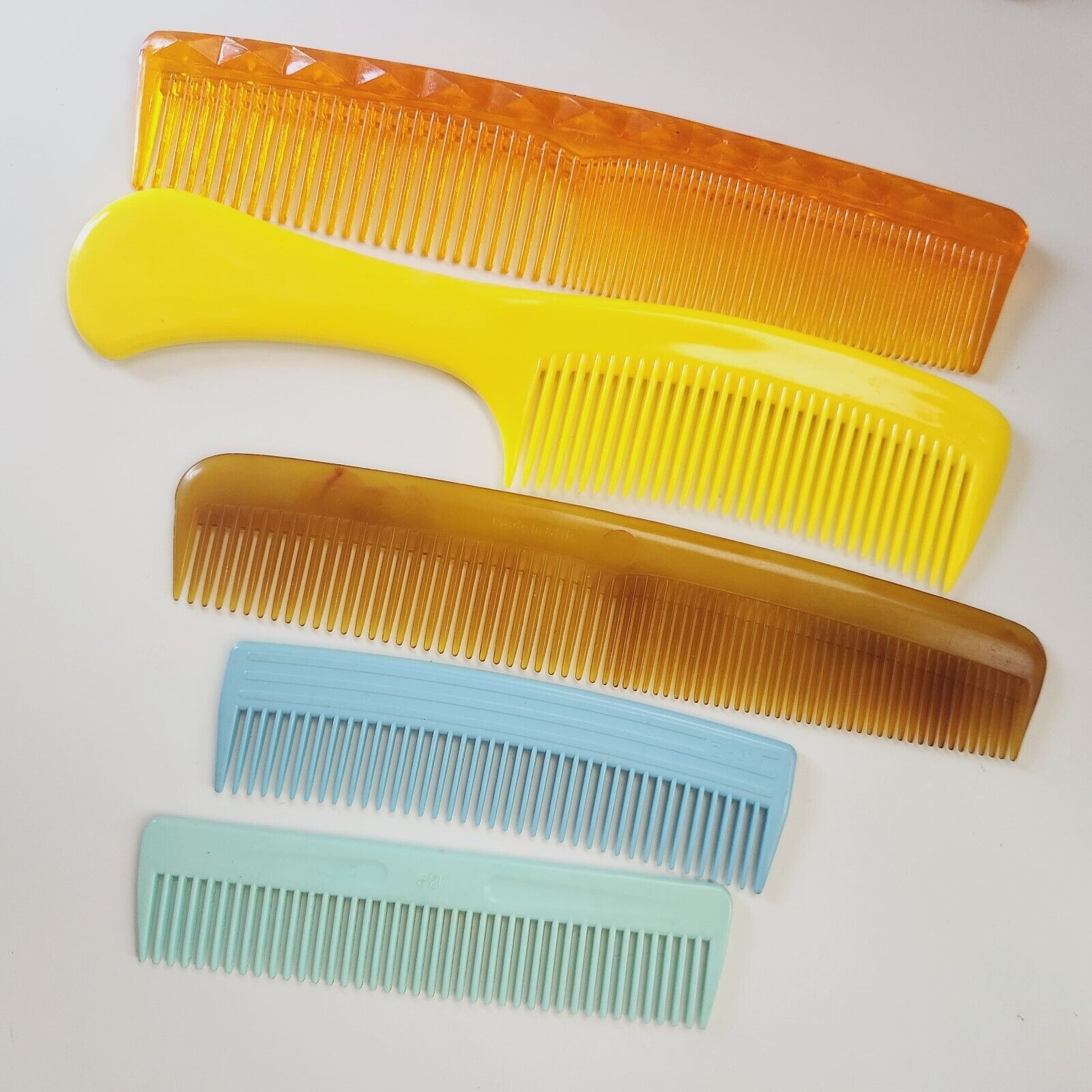 Vintage Soviet Union USSR G.D.R. Set of 5 Plastic Hair Combs