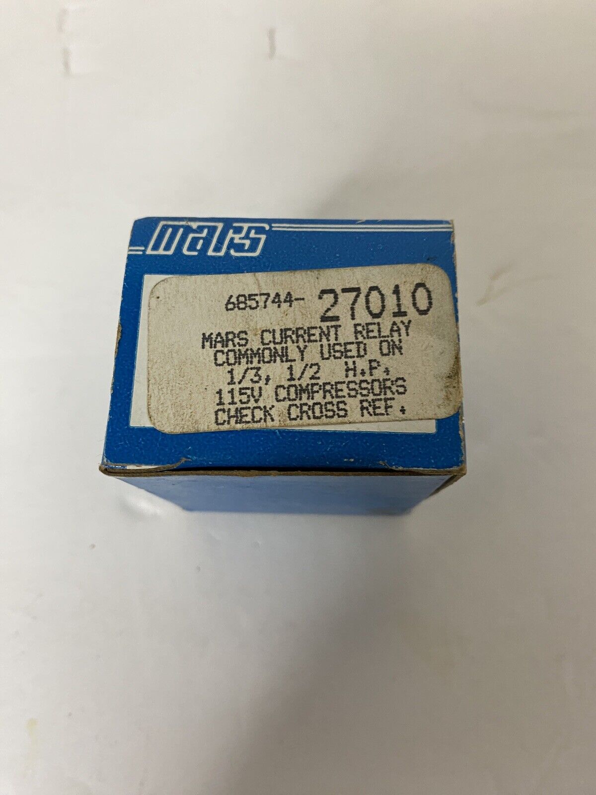 Mars 685744-27020 Current Relay For 1/3HP 1/2HP Compressors New Old Stock