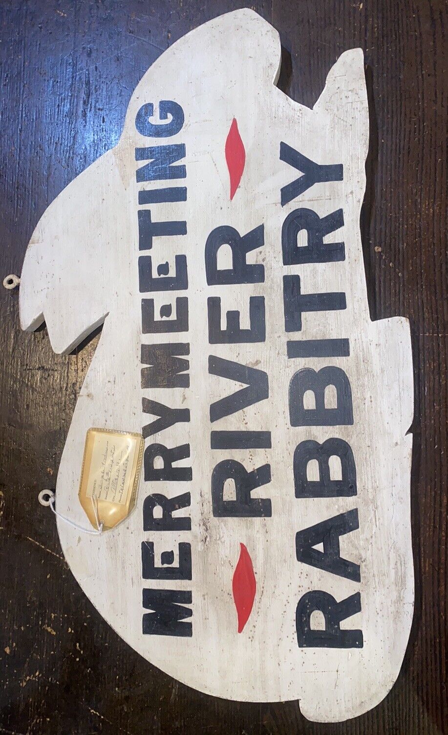 Antique Sign River Rabbitry “Merry Meeting” California