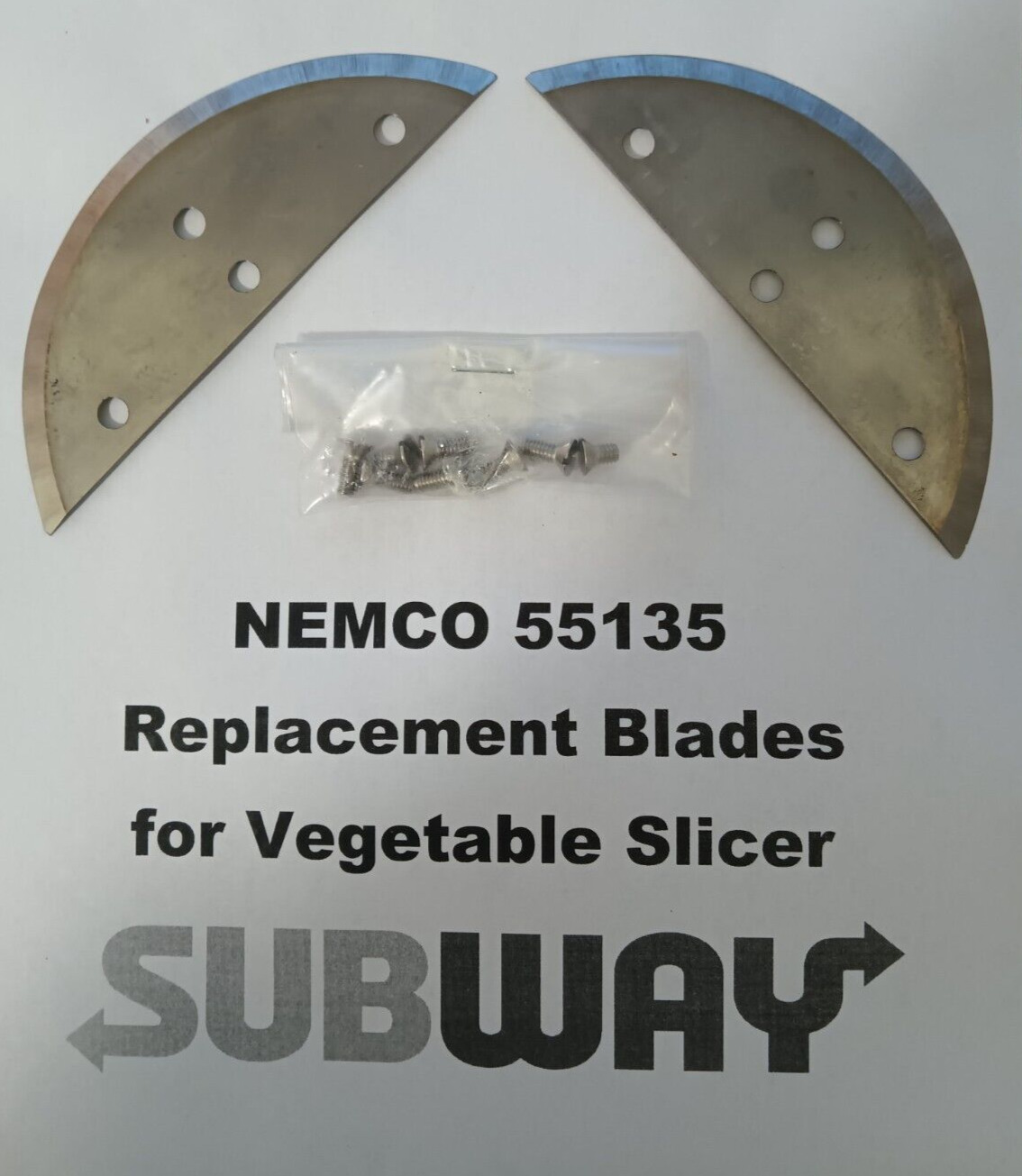 NEMCO 55135. Vegetable Slicer Replacement Blades. 2 Blade Set.  Sharp  SUBWAY