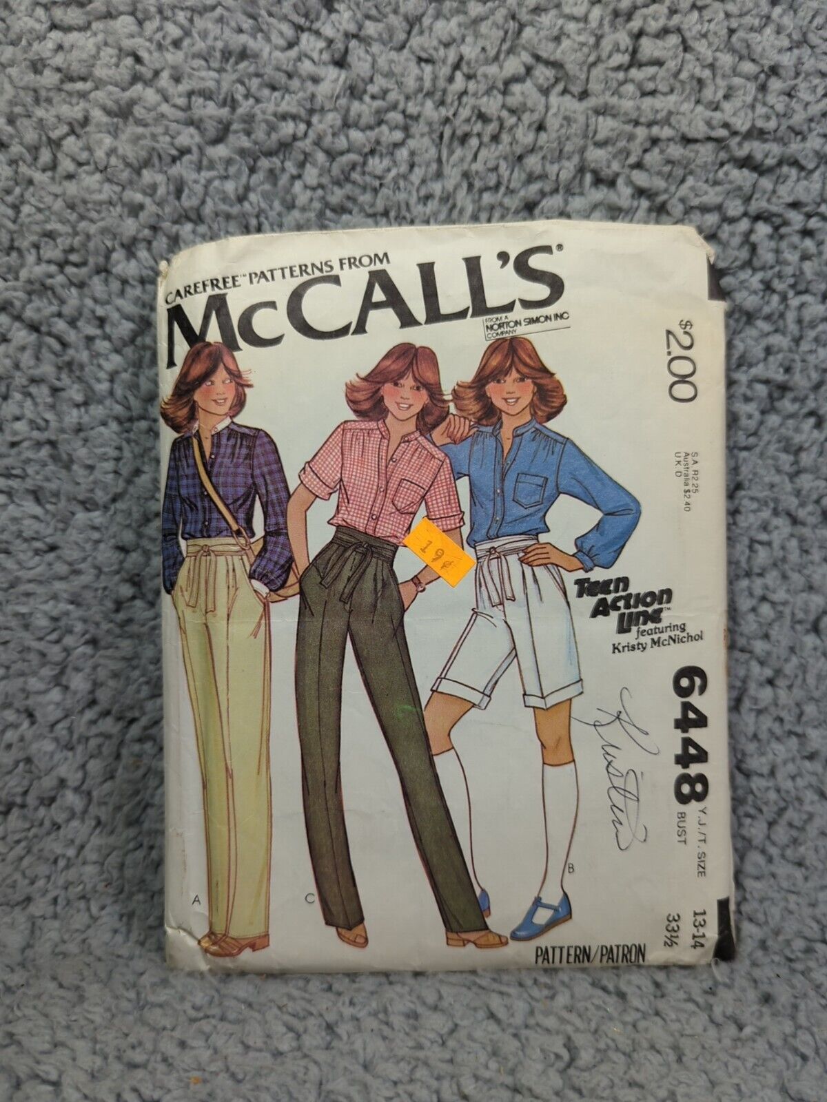Vintage 1979 McCall\'s 6448 Pattern Junior/Teen Size 7-8 pant outfit -CUT
