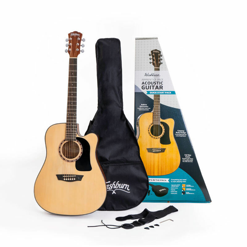 Washburn APPRENTICE D5CE-PACK Acoustic Guitar, Brand New in Box  AD5CEPACK-A-U