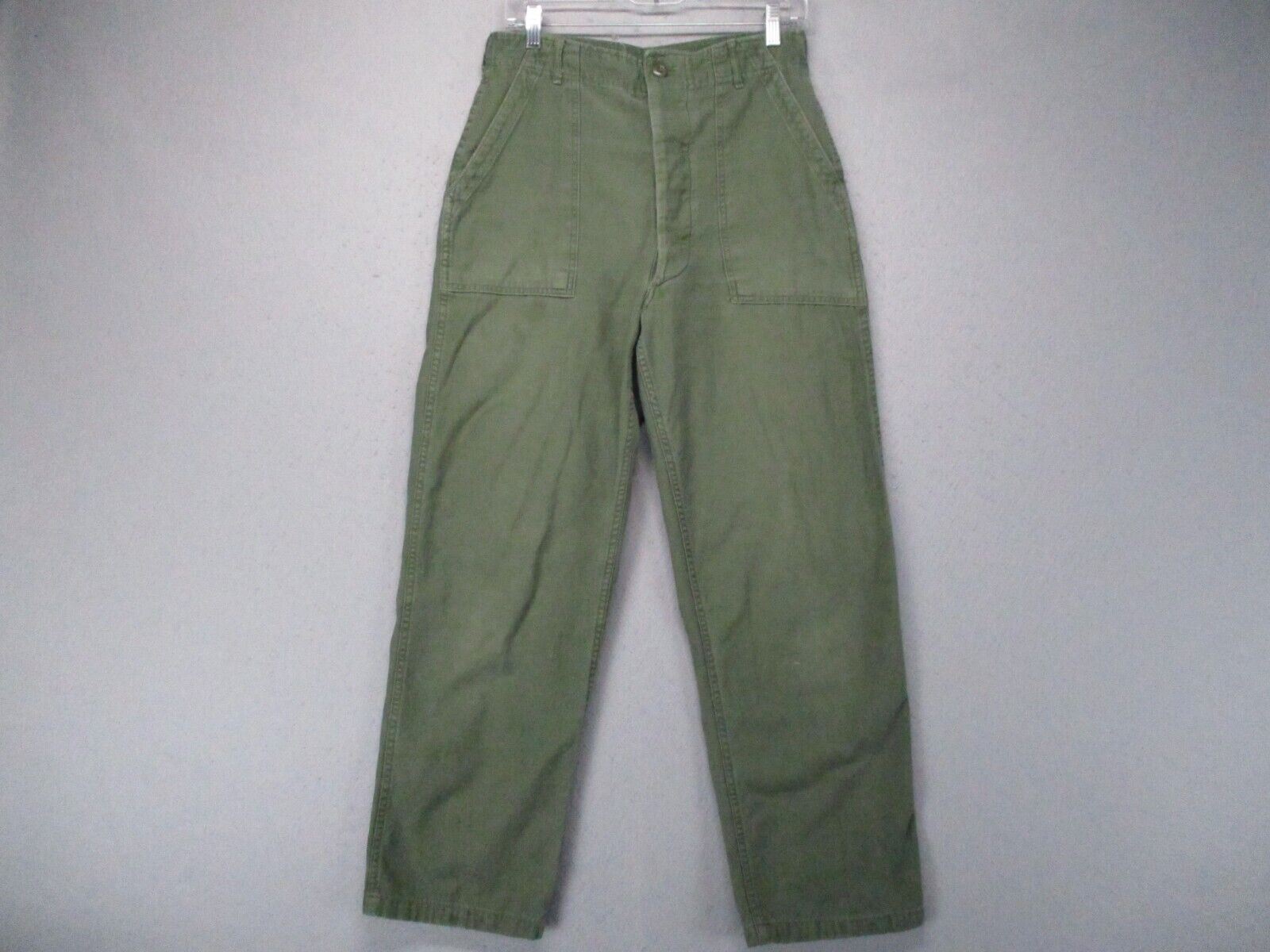 Vintage Army Pants Men 32x33 Green 70s OG 107 Vietnam Military Work Sateen 30x29