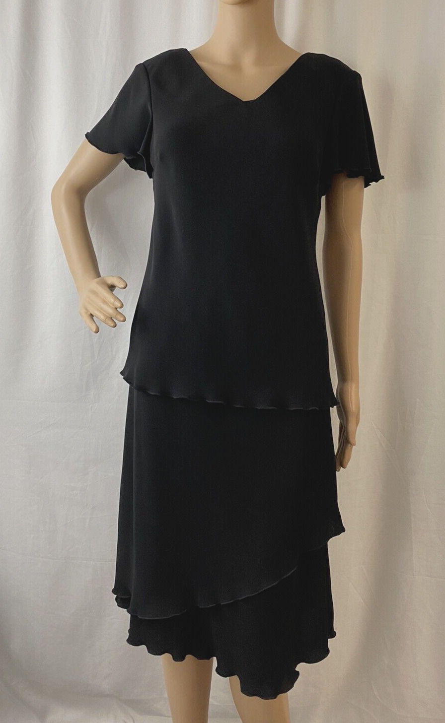S.& L. Fashions Women\'s 2 Piece Blouse and Skirt Set, Black , Size 10