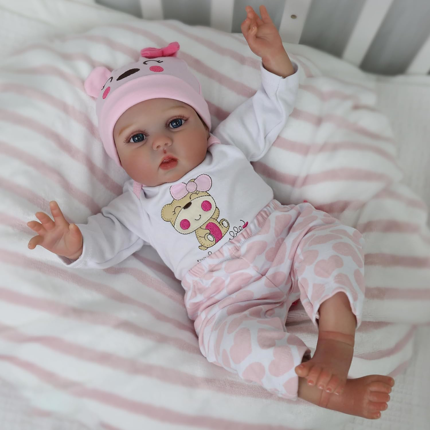 CHAREX Reborn Baby Dolls Lucy, 22 inch Realistic Reborn Girl Doll, Lifelike Baby