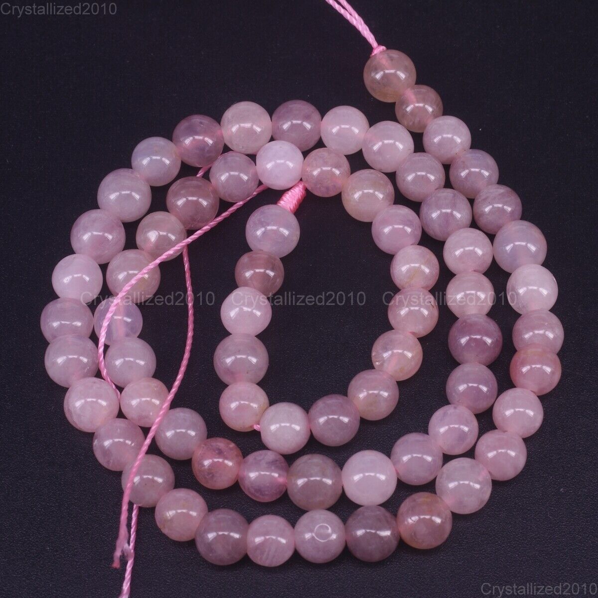 Natural Purple Madagascar Rose Quartz Gemstone Round Beads 6mm 8mm 10mm 15.5\