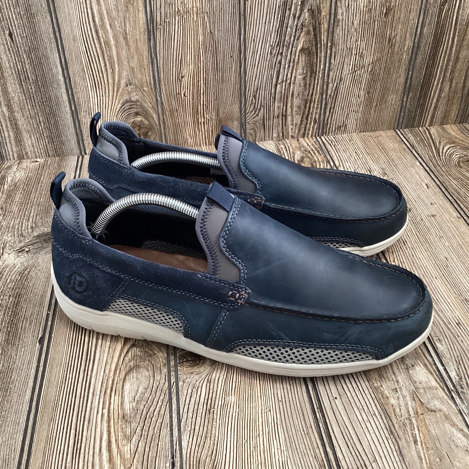 Dunham Mens Fitsmart Loafer Blue CH9137 Comfort Shoe Side Vents Size 10 4E XWIDE