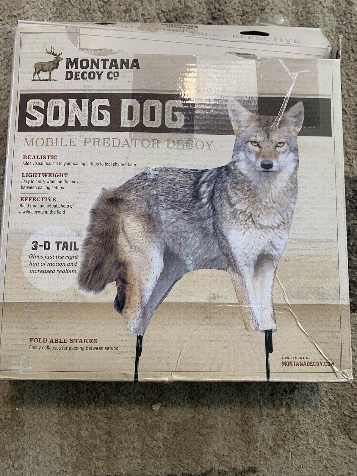 Montana Decoy Coyote Song Dog, Life-like tail, Weighs 25oz, 23\