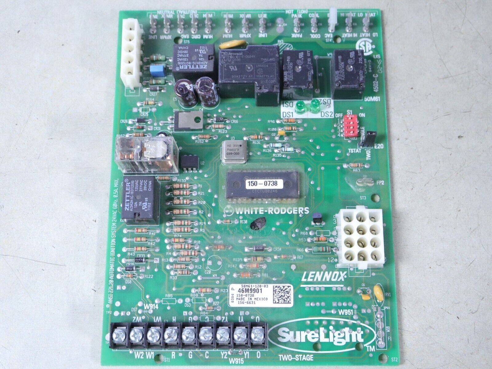LENNOX 46M9901 Furnace Control Circuit Board 50M61-120 York 150-0738