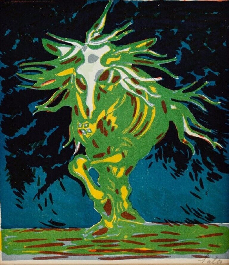 Axel Salto (1889-1961). Mythical beast, lithograph, \