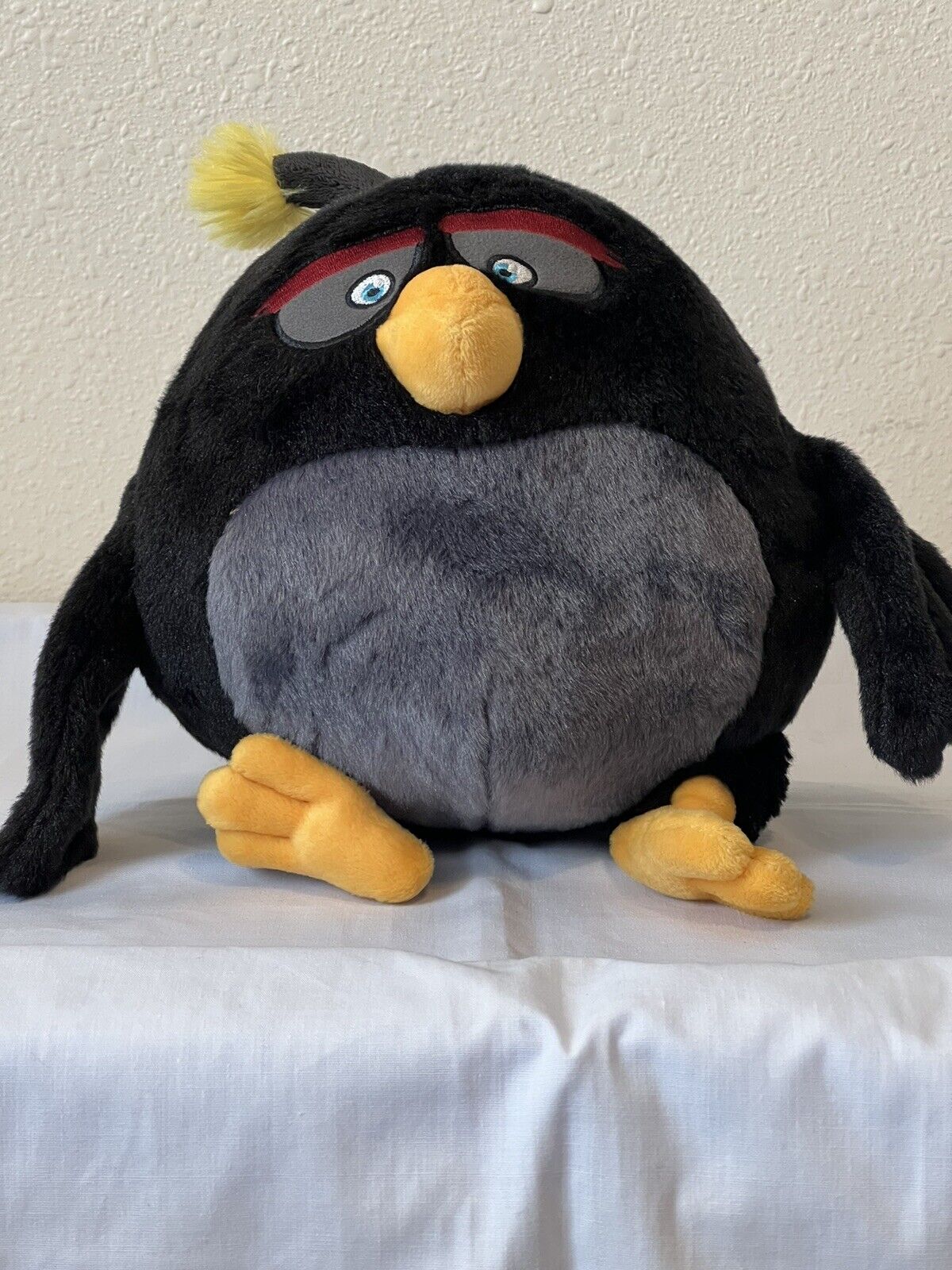 Angry Birds, Black, Bomb, 7 1/2 Inch, Plushie, 2010, Preowned 