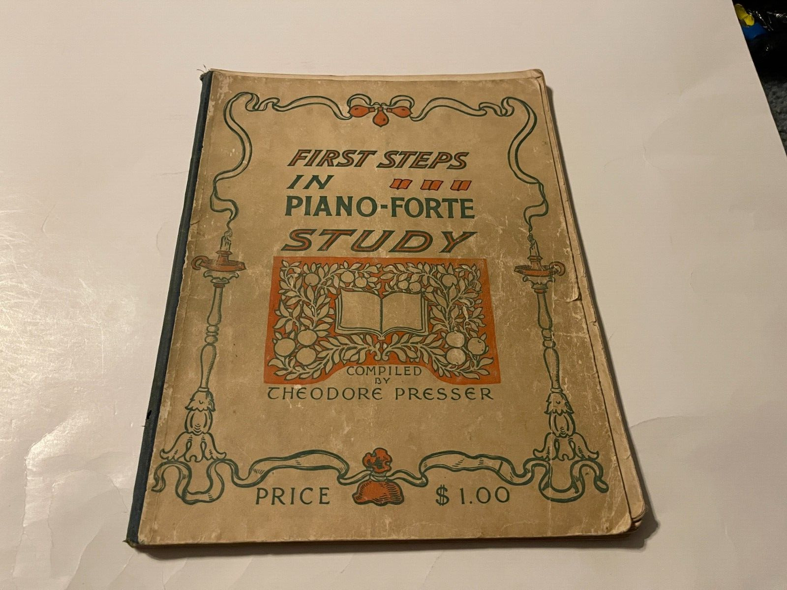 RARE 1900 Antique “First Steps In Piano-Forte Study” Piano Music Book