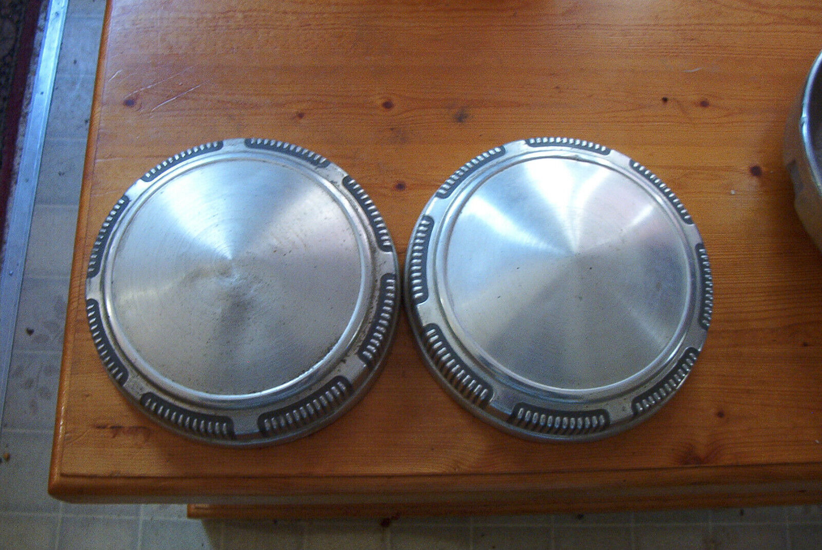 OE vintage pair of 70s MOPAR  9 inch dog dish caps,decent driver quality