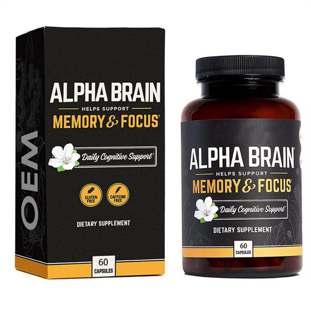 Alpha Brain Memory & Focus 60 Capsules Supplement for Men & Women.