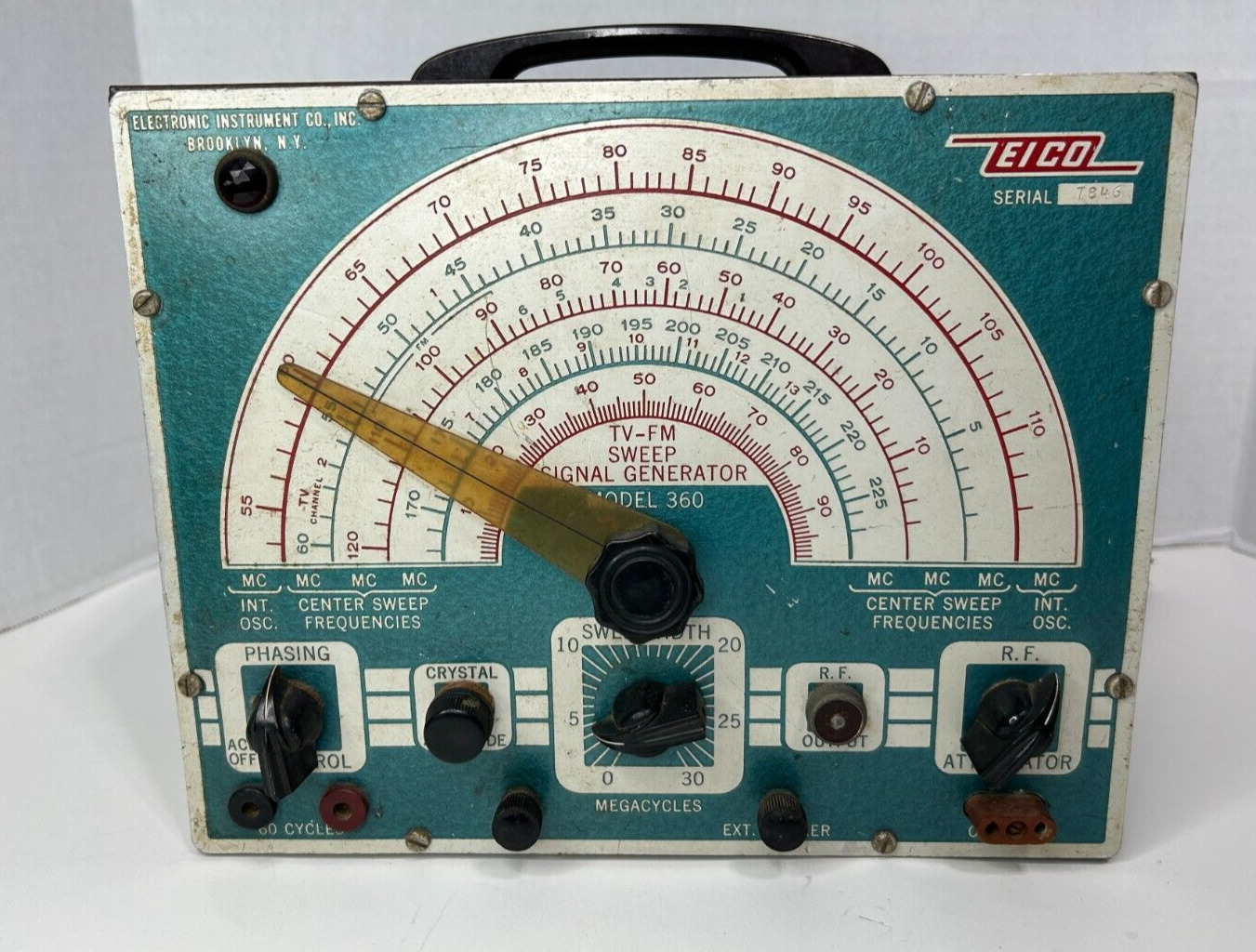 EICO Model 360 TV-FM Sweep Signal Generator, Blue - Vintage Equipment