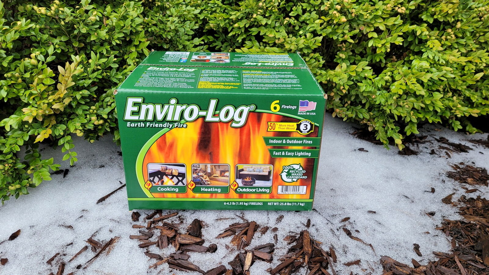 Indoor and Outdoor Fire Wood, 4.3 lb Firelogs, 25.8 lbs, 6 Count by Enviro-Log